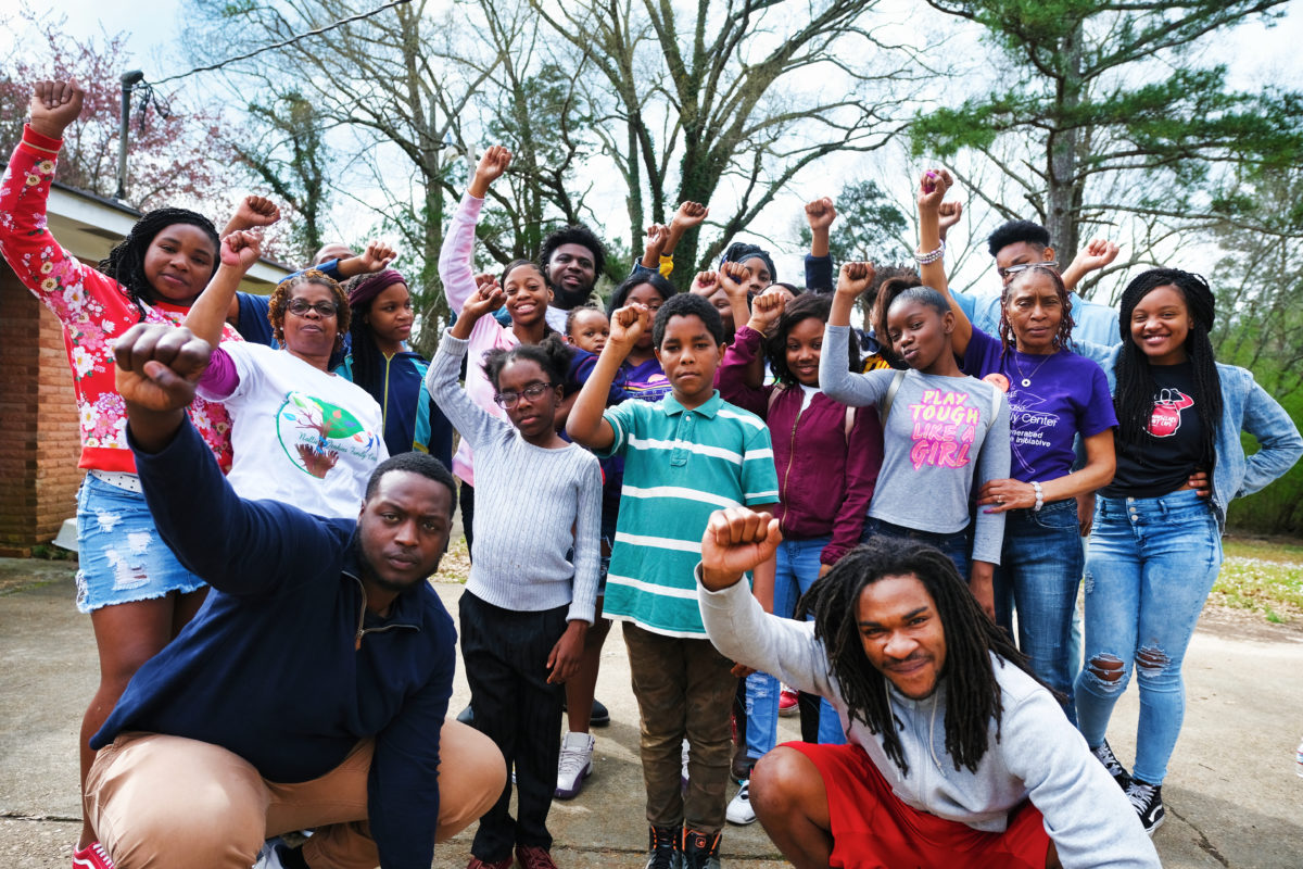 A scene from the Dignity in Schools Campaign’s 2019 Youth Engagement Tour featuring adult and youth organizers from three DSC member organizations: Nollie Jenkins Family Center in Mississippi, DWH Inspires in Michigan, and Black Men Rising in Louisiana.
